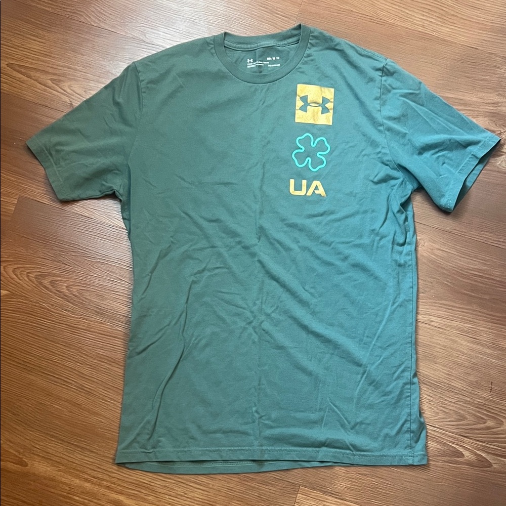 Under Armour Men’s Teal Short Sleeve Tee with Yellow Logo